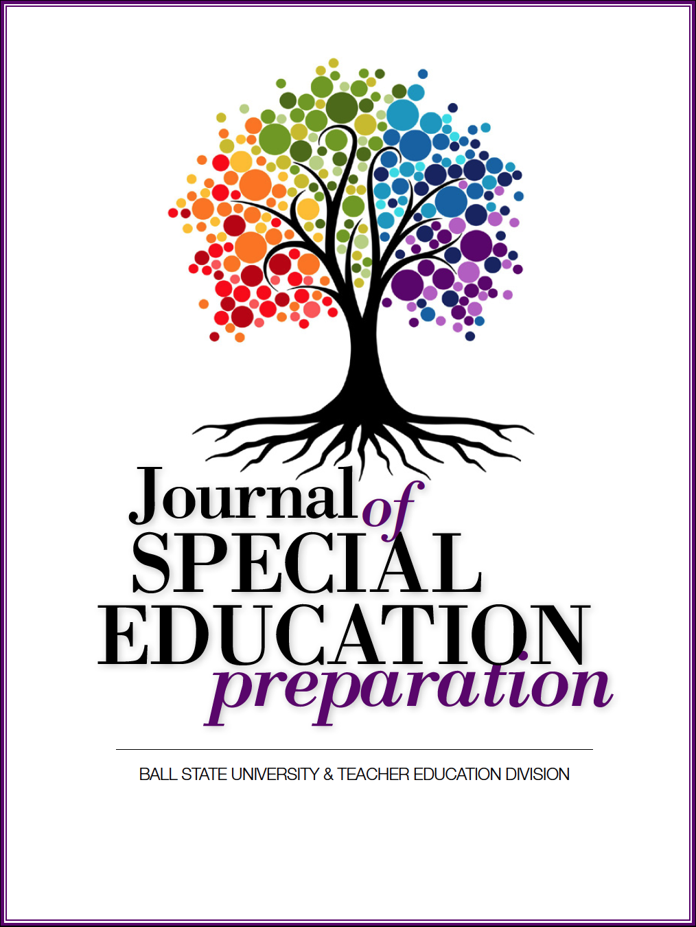 Cover image of the Journal of Special Education Preparation with the logo of a tree.